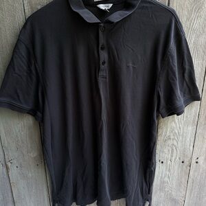 Calvin Klein Men’s Liquid Cotton Short Sleeve Polo- Gray XL- Excellent!